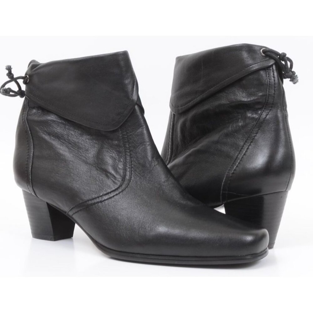 David Tate Women's 11 Black Soft Leather Booties Ankle Low Heel‎ Boots Career